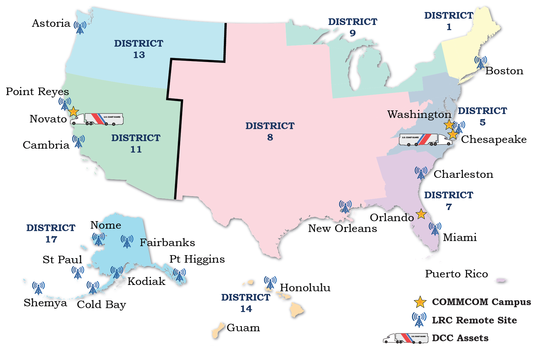 Graphic of COMCOM units AORs. Graphic of COMCOM units AORs.